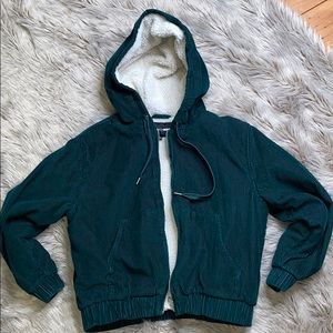 Green Corduroy Bomber Jacket